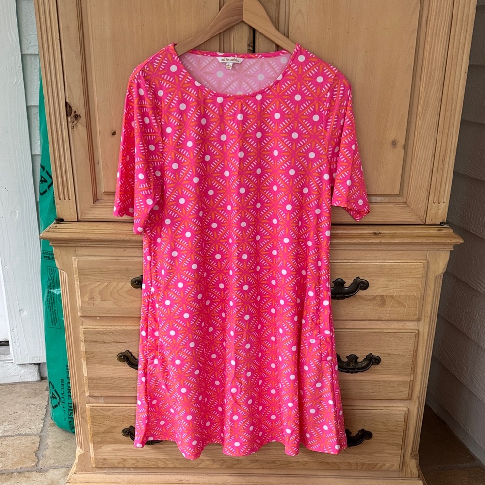All For Color Pink and Orange Patterned Top